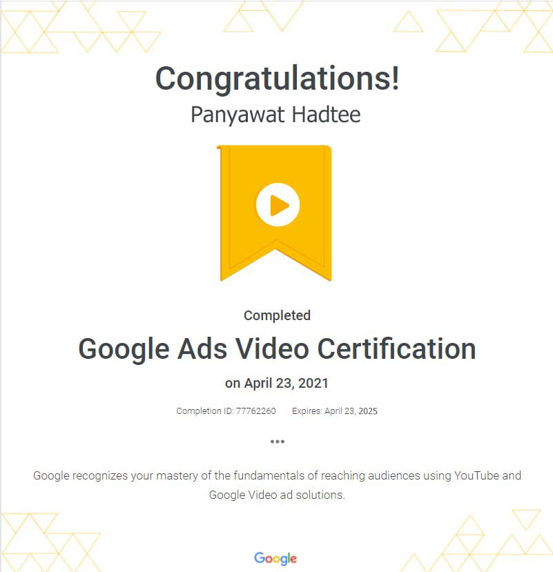 Google Ads Video Certification